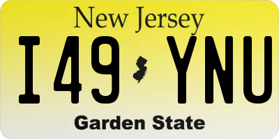 NJ license plate I49YNU