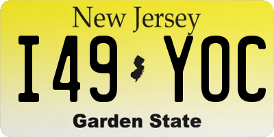 NJ license plate I49YOC
