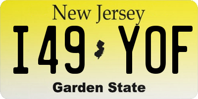 NJ license plate I49YOF