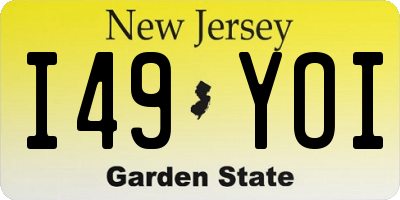NJ license plate I49YOI