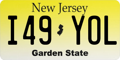 NJ license plate I49YOL