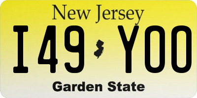 NJ license plate I49YOO
