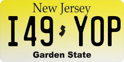 NJ license plate I49YOP