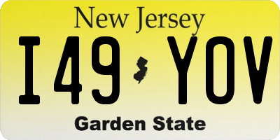 NJ license plate I49YOV