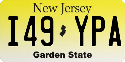 NJ license plate I49YPA