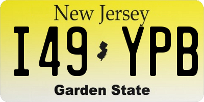 NJ license plate I49YPB