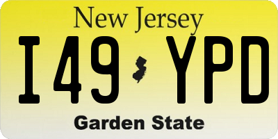 NJ license plate I49YPD