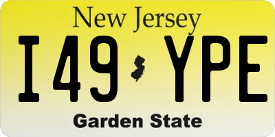 NJ license plate I49YPE