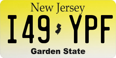 NJ license plate I49YPF