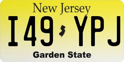 NJ license plate I49YPJ