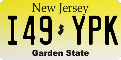 NJ license plate I49YPK