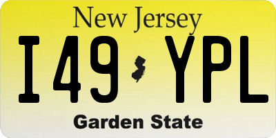 NJ license plate I49YPL