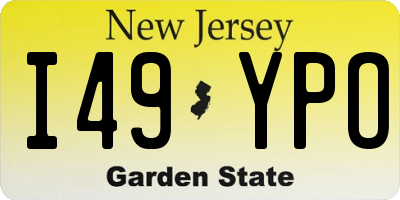 NJ license plate I49YPO