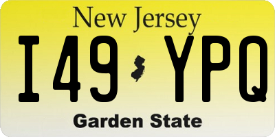 NJ license plate I49YPQ