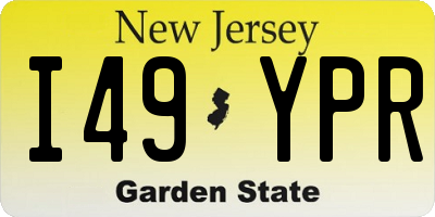NJ license plate I49YPR