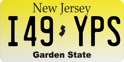 NJ license plate I49YPS