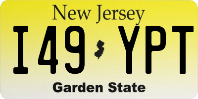 NJ license plate I49YPT