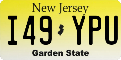 NJ license plate I49YPU