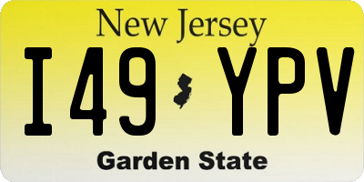 NJ license plate I49YPV