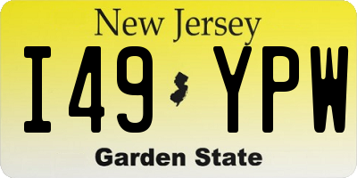 NJ license plate I49YPW