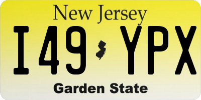 NJ license plate I49YPX