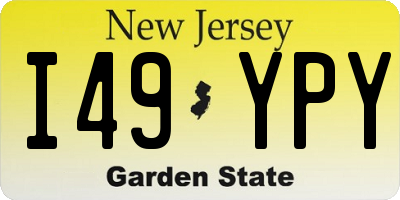 NJ license plate I49YPY