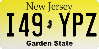 NJ license plate I49YPZ