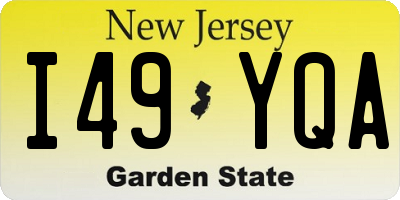 NJ license plate I49YQA