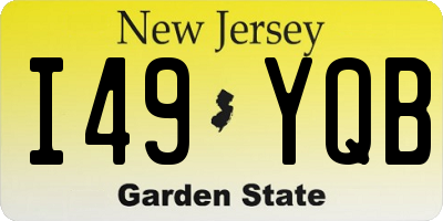 NJ license plate I49YQB