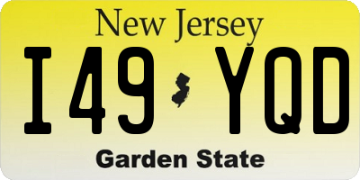 NJ license plate I49YQD
