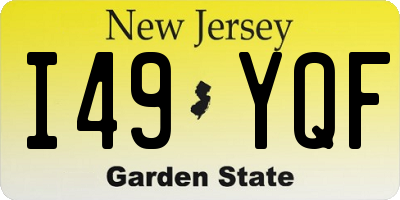NJ license plate I49YQF
