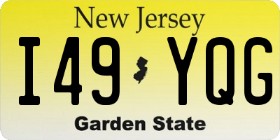 NJ license plate I49YQG