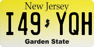 NJ license plate I49YQH