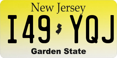 NJ license plate I49YQJ