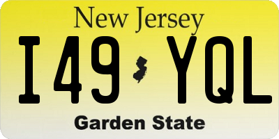 NJ license plate I49YQL