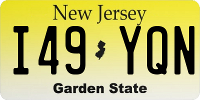 NJ license plate I49YQN