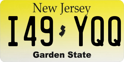 NJ license plate I49YQQ