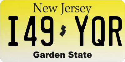 NJ license plate I49YQR