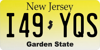 NJ license plate I49YQS