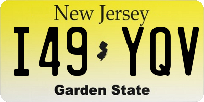 NJ license plate I49YQV