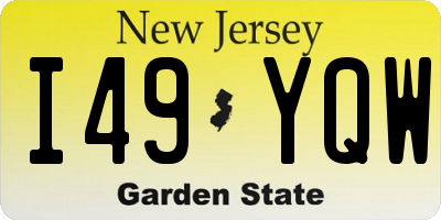 NJ license plate I49YQW