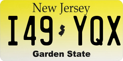 NJ license plate I49YQX