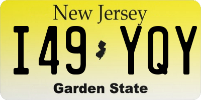 NJ license plate I49YQY