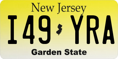 NJ license plate I49YRA