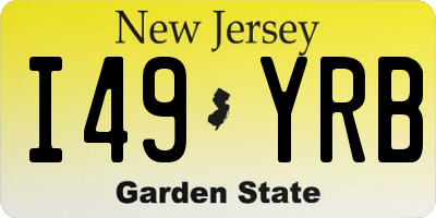 NJ license plate I49YRB