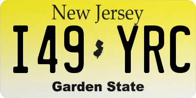 NJ license plate I49YRC