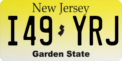 NJ license plate I49YRJ