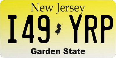 NJ license plate I49YRP