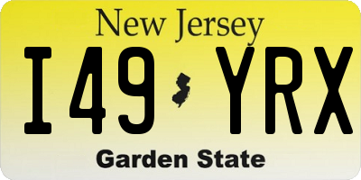 NJ license plate I49YRX