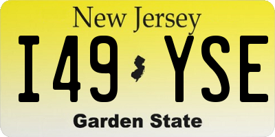 NJ license plate I49YSE